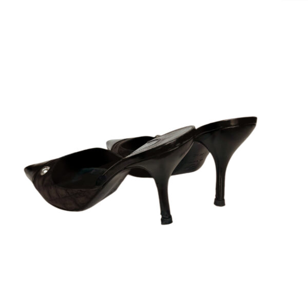 Chanel Logo Travel Mule Heels in Brown / Silver UK 3.5 - Image 3