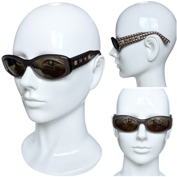 Chanel Logo Chunky Sunglasses in Brown - Taupe / Gold - Image 4