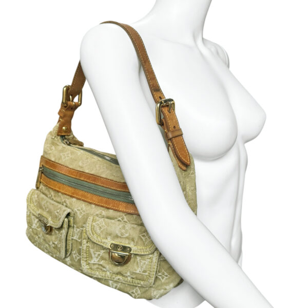 Louis Vuitton Monogram Denim Baggy Shoulder Bag in Khaki Green - Image 10