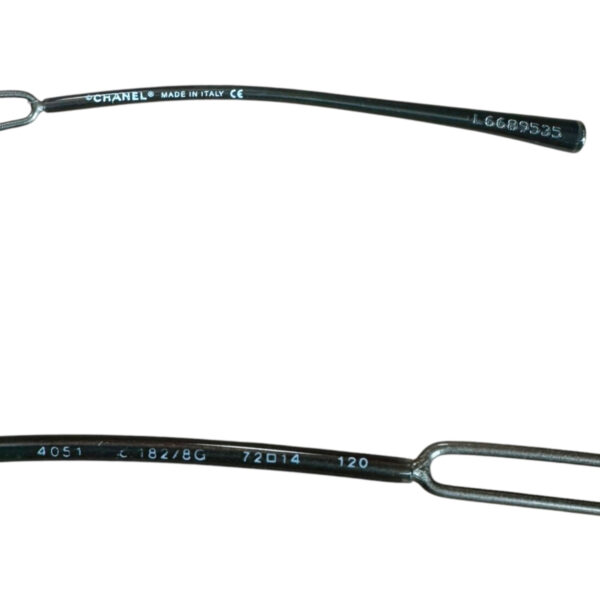 Chanel Logo Rimless Wraparound Sunglasses in Grey - Image 3