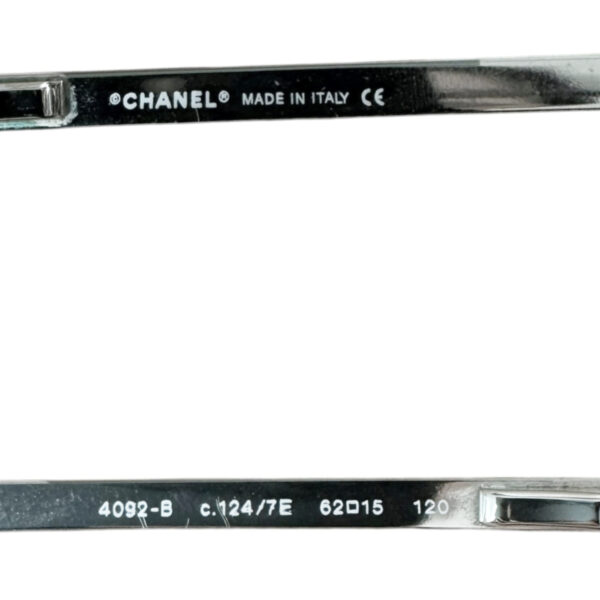 Chanel Diamante Logo Rimless Sunglasses in Burgundy / Silver - Image 3