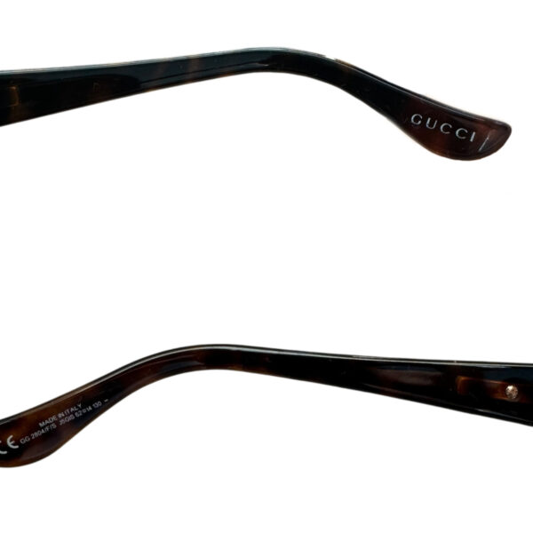 Gucci GG Logo Rimless Tortoiseshell Sunglasses in Brown / Gold - Image 3