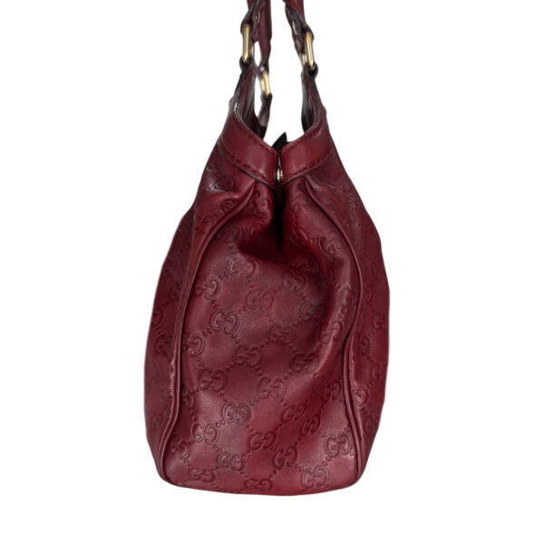Gucci Monogram Leather Sukey Hobo Shoulder Bag in Red / Gold - Image 3