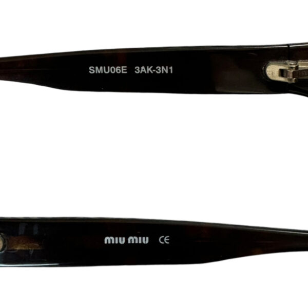 Miu Miu Logo Tortoiseshell Sunglasses in Brown / Silver - Image 3