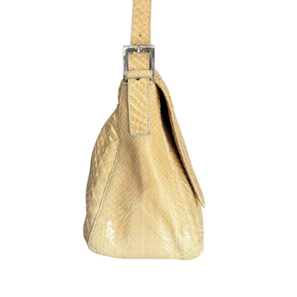 Fendi Python Exotic Shoulder Mamma Baguette Bag in Beige / Silver - Image 3
