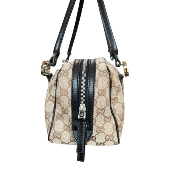 Gucci Monogram Logo Shoulder Bag in Beige / Black - Image 3