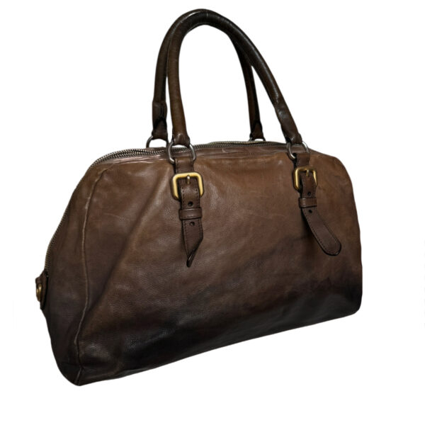 Prada Leather Ombre Shoulder Bag in Brown / Gold - Image 4