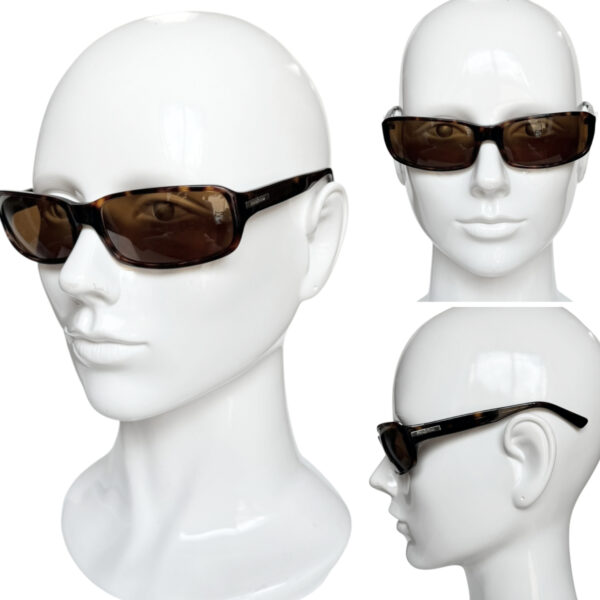 Miu Miu Logo Tortoiseshell Sunglasses in Brown / Silver - Image 4