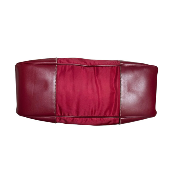 Prada Nylon Buckle Half Moon Hobo Shoulder Bag in Red / Maroon / Silver - Image 5