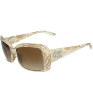 Vintage Miu Miu Diamante Logo Sunglasses in Beige / Silver | NITRYL
