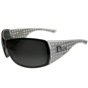 Vintage Dior Logo Oversized Wraparound Sunglasses in Silver | NITRYL