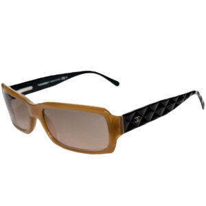 Vintage Chanel Logo 2-Tone Sunglasses in Beige / Black | NITRYL