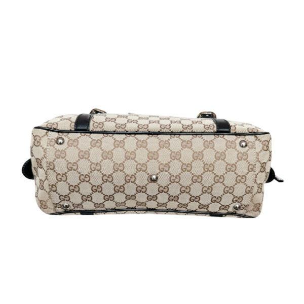 Gucci Monogram Logo Shoulder Bag in Beige / Black - Image 5