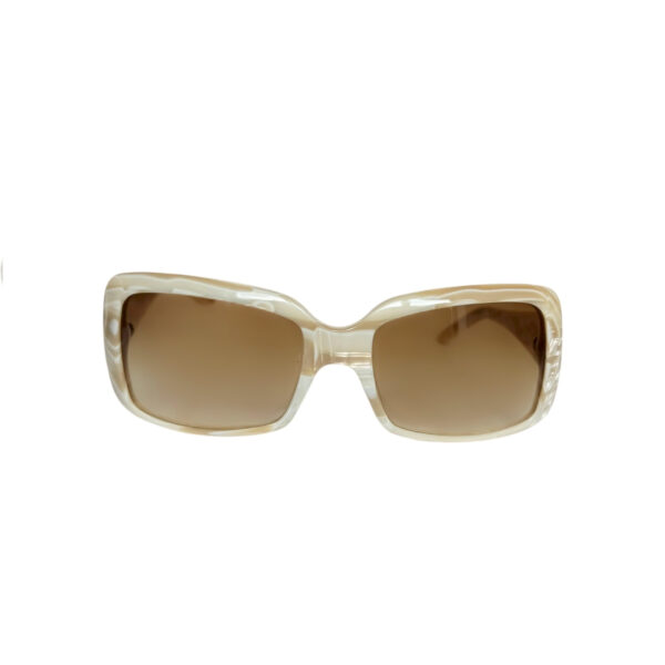Miu Miu Diamante Logo Sunglasses in Beige / Silver - Image 2