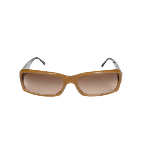 Chanel Logo 2-Tone Sunglasses in Beige / Black - Image 2