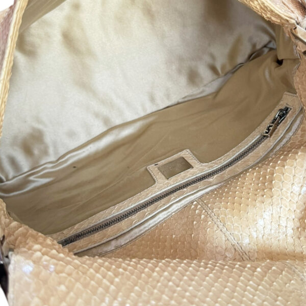 Fendi Python Exotic Shoulder Mamma Baguette Bag in Beige / Silver - Image 6