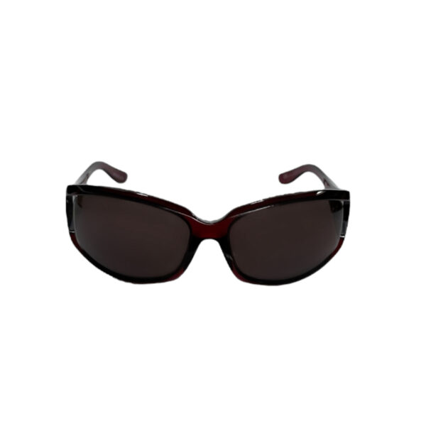 Gucci Diamante Logo Wraparound Sunglasses in Maroon Red / Silver - Image 2