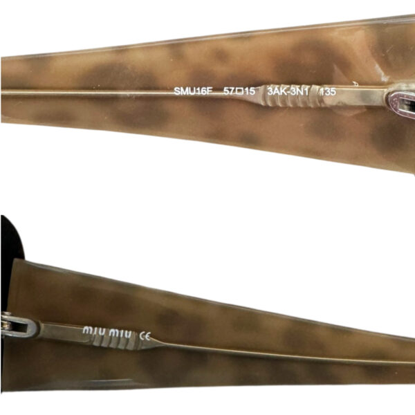 Miu Miu Logo Leopard Print Sunglasses in Brown / Gold - Image 3