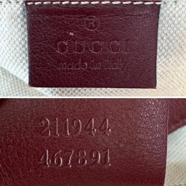 Gucci Monogram Leather Sukey Hobo Shoulder Bag in Red / Gold - Image 7
