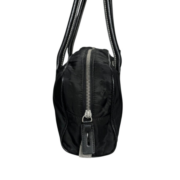 Prada Nylon Lock Shoulder Bag in Black / Silver - Image 3