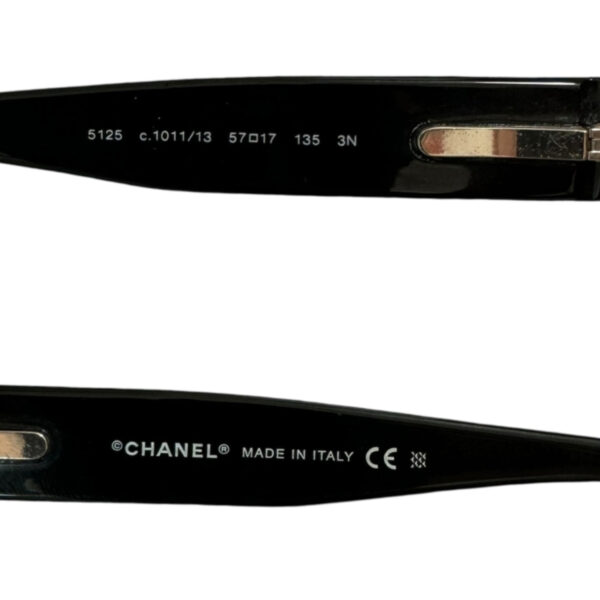 Chanel Logo 2-Tone Sunglasses in Beige / Black - Image 3