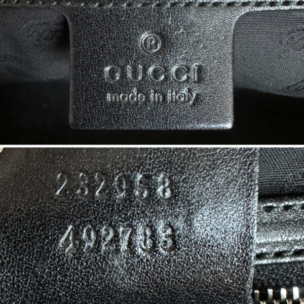 Gucci Monogram Logo Shoulder Bag in Beige / Black - Image 7