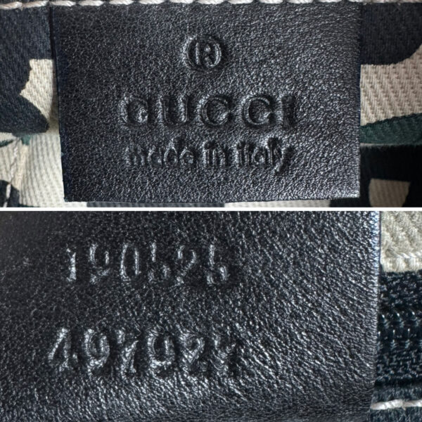 Gucci Monogram Leather D Ring Hobo Shoulder Bag in Black / Gold - Image 7