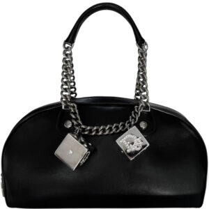 Vintage Dior Crystal Dice Gambler Bag in Black / Silver | NITRYL