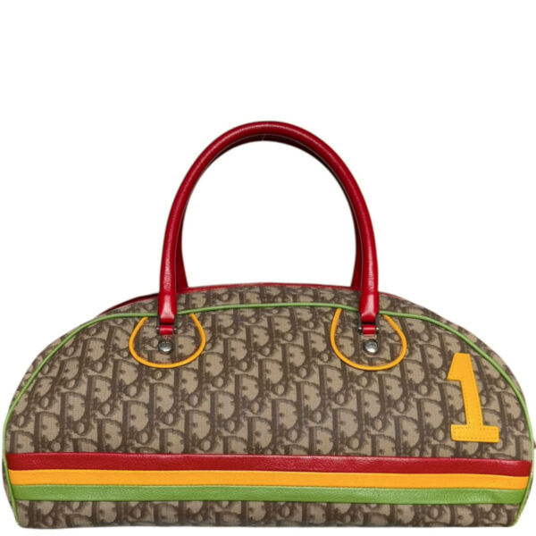Vintage Dior Monogram Rasta Bowling Bag in Brown / Red - Yellow - Green | NITRYL