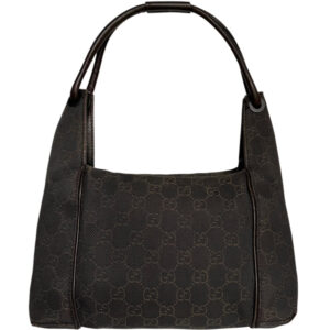 Vintage Gucci Monogram Canvas Shoulder Bag in Brown | NITRYL