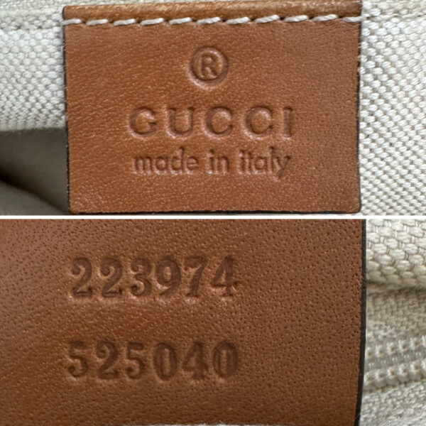Gucci Monogram Denim 2 - Way Hobo Shoulder Bag in Blue / Tan / Gold - Image 9
