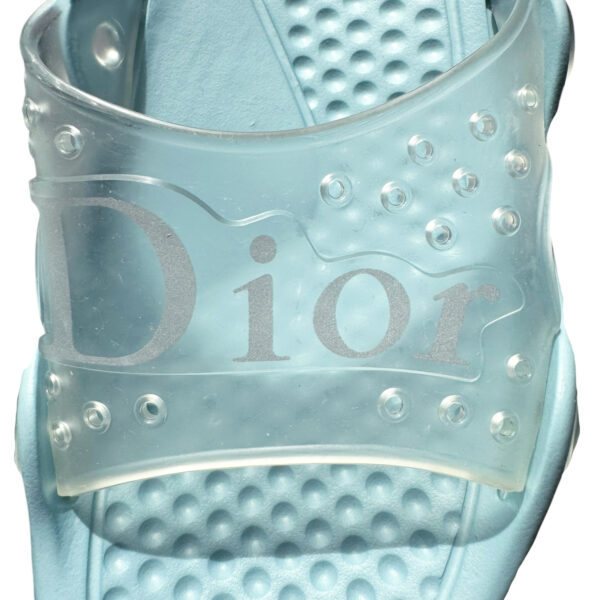 Dior Logo Rubber Pool Slides in Baby Blue UK 6 - Image 2