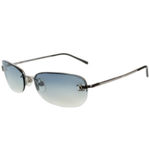 Vintage Chanel Rimless Logo Ombre Sunglasses in Blue / Silver | NITRYL