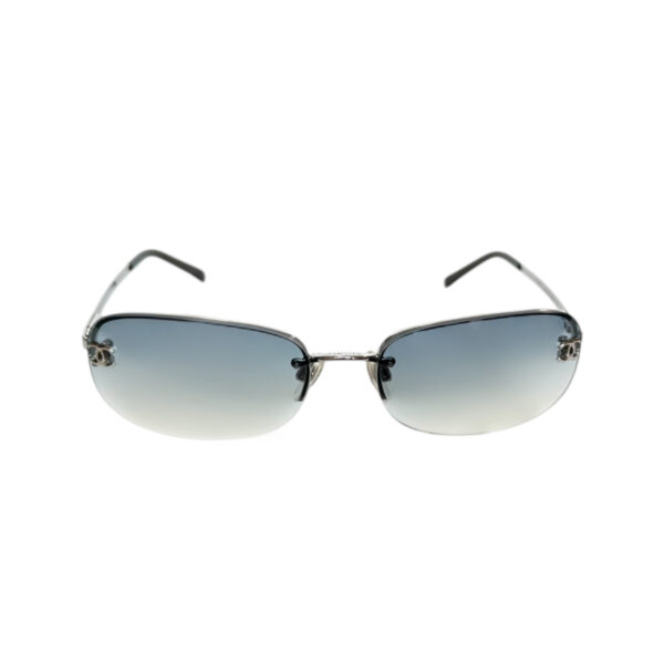 Chanel Rimless Logo Ombre Sunglasses in Blue / Silver - Image 2