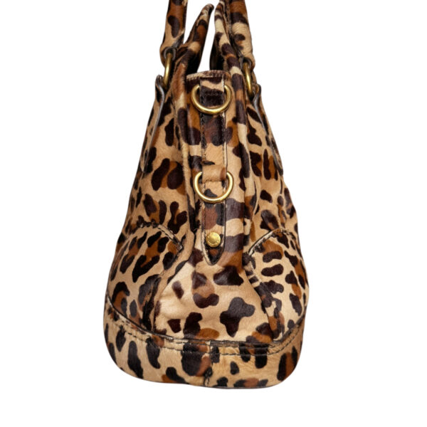Prada Leopard Print Calfskin 2 - Way Large Shoulder Bag in Beige / Brown / Gold - Image 3