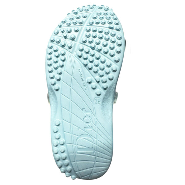 Dior Logo Rubber Pool Slides in Baby Blue UK 6 - Image 4