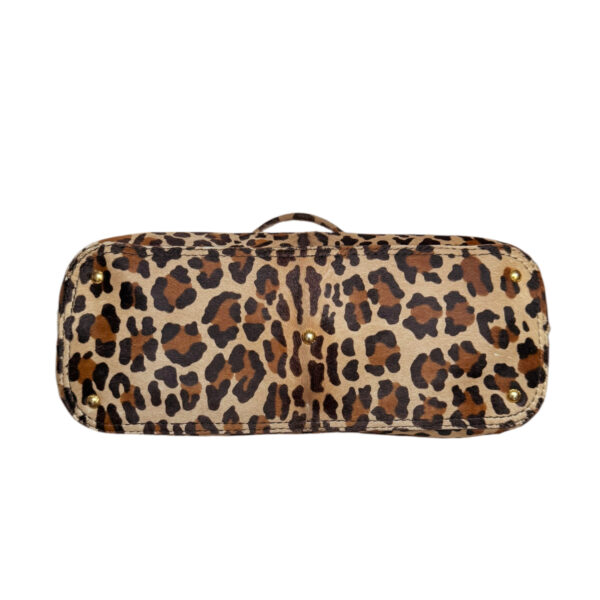 Prada Leopard Print Calfskin 2 - Way Large Shoulder Bag in Beige / Brown / Gold - Image 5