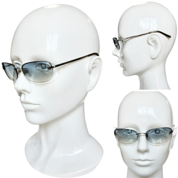 Chanel Rimless Logo Ombre Sunglasses in Blue / Silver - Image 4
