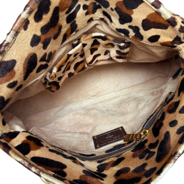 Prada Leopard Print Calfskin 2 - Way Large Shoulder Bag in Beige / Brown / Gold - Image 7