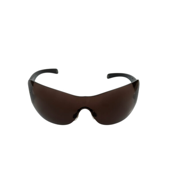 Chanel Logo Rimless Wraparound Sunglasses in Brown - Image 2