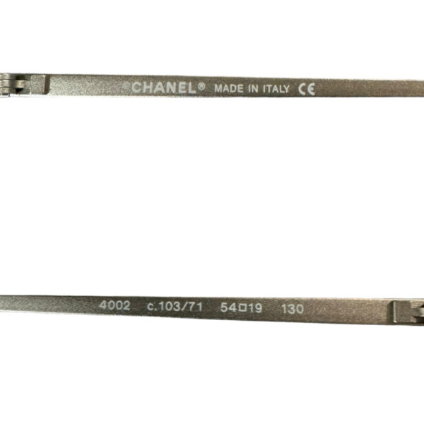 Chanel Logo Rimless Oval Sunglasses in Black / Silver - Image 3