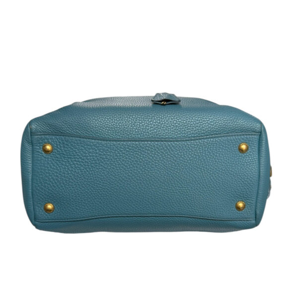 Prada Leather Lock Shoulder Bag in Aqua Blue - Green / Gold - Image 5