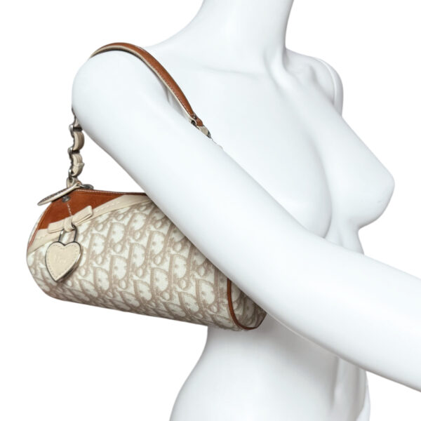 Dior Monogram Heart Romantic Barrel Mini Shoulder Bag in Beige / Tan - Image 9