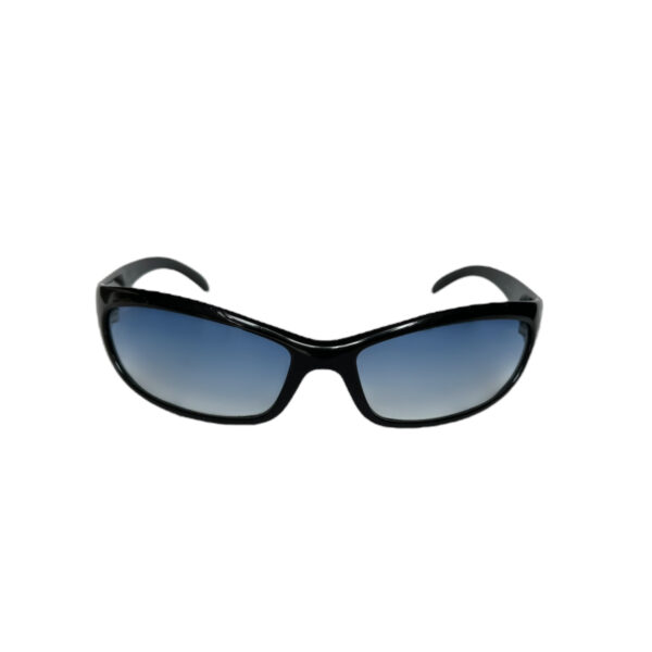 Chanel Diamante Logo Wraparound Sunglasses in Black / Blue - Image 2