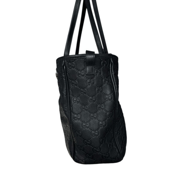 Gucci Monogram Leather Logo Shoulder Bag in Black / Silver / Gold - Image 3