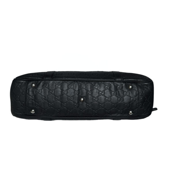 Gucci Monogram Leather Logo Shoulder Bag in Black / Silver / Gold - Image 5