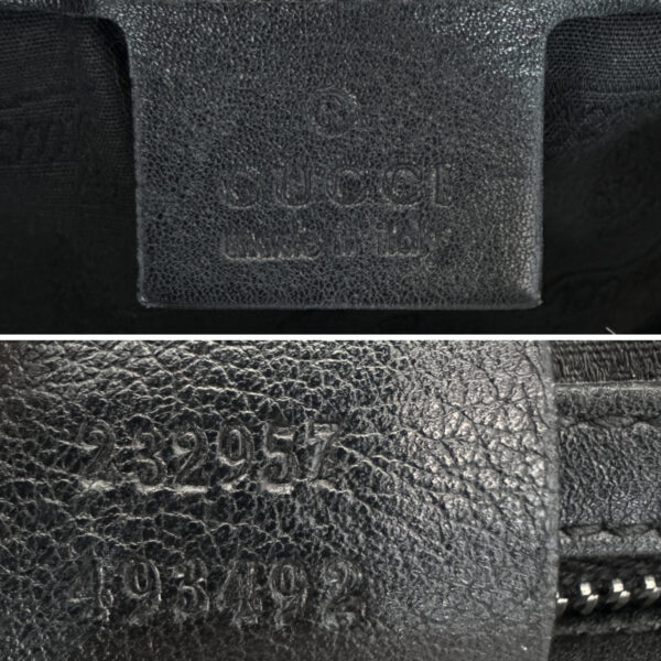 Gucci Monogram Leather Logo Shoulder Bag in Black / Silver / Gold - Image 7