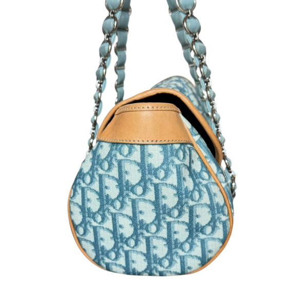 Dior Monogram Heart Romantic Shoulder Bag in Blue / Tan - Image 3
