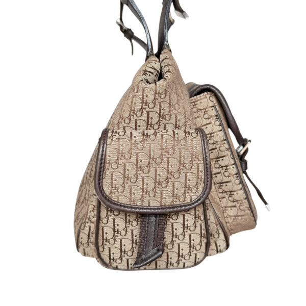 Dior Monogram Pocket Hobo Columbus Shoulder Bag in Beige / Brown / Silver - Image 3