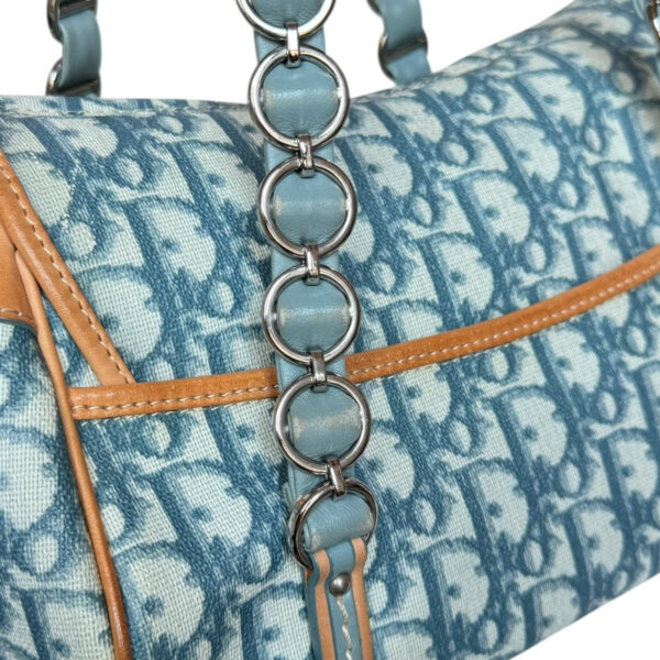 Dior Monogram Heart Romantic Shoulder Bag in Blue / Tan - Image 6